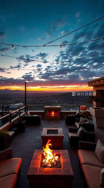 日落下的户外休闲时光