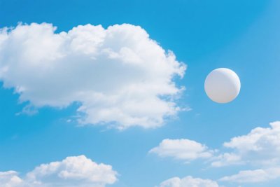 蓝天白云白色气球 蓝天白云白色气球