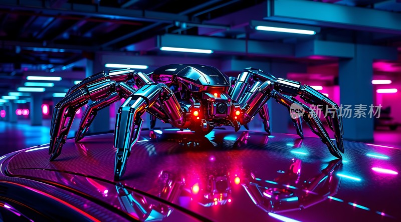 机械蜘蛛机器人未来科技感十足