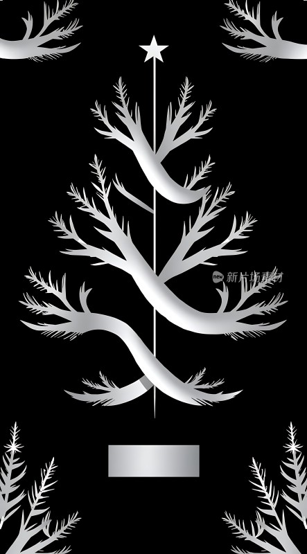 银色圣诞树简约而富有节日气氛