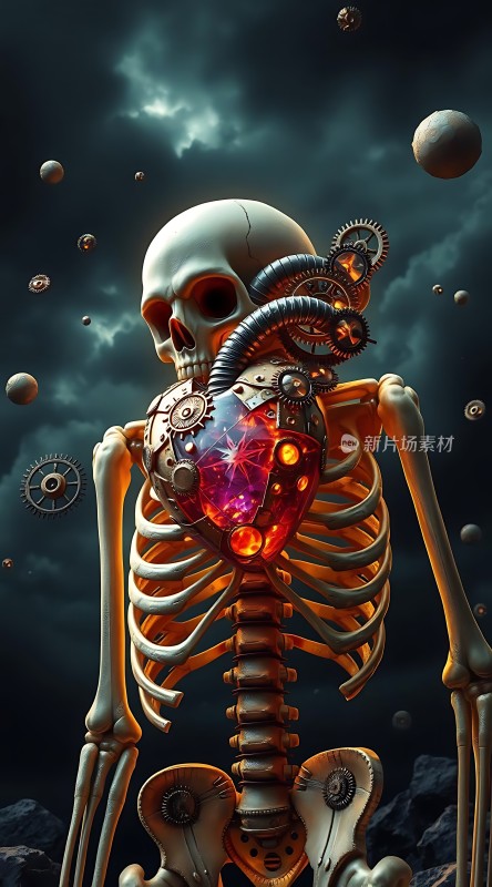 机械之心骷髅与齿轮的结合