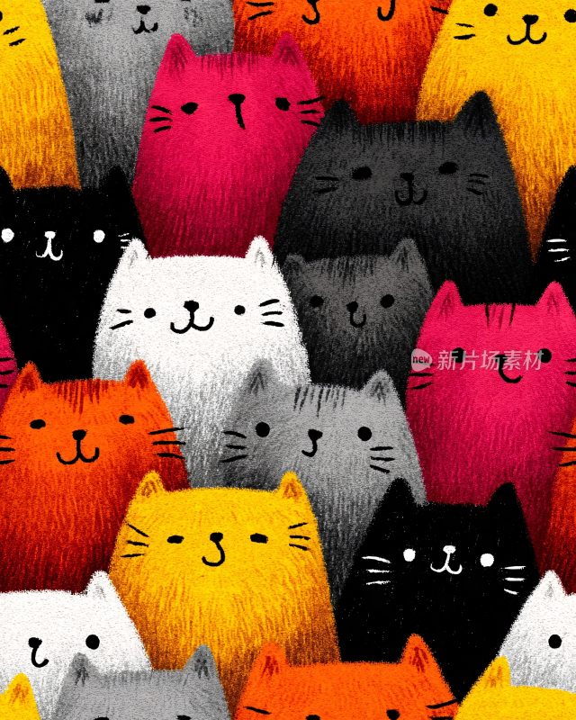 多彩猫咪插画集合
