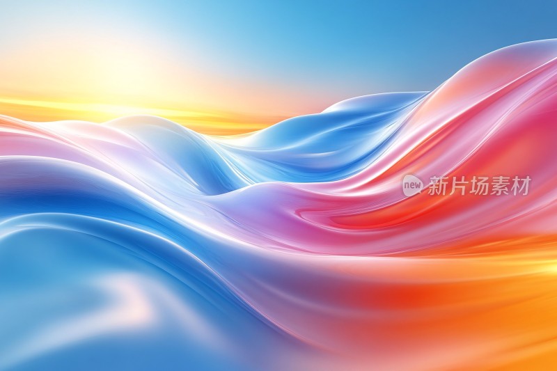 绚丽多彩流动波浪背景图