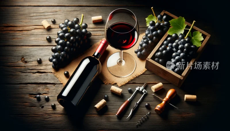 红酒与黑葡萄的经典组合