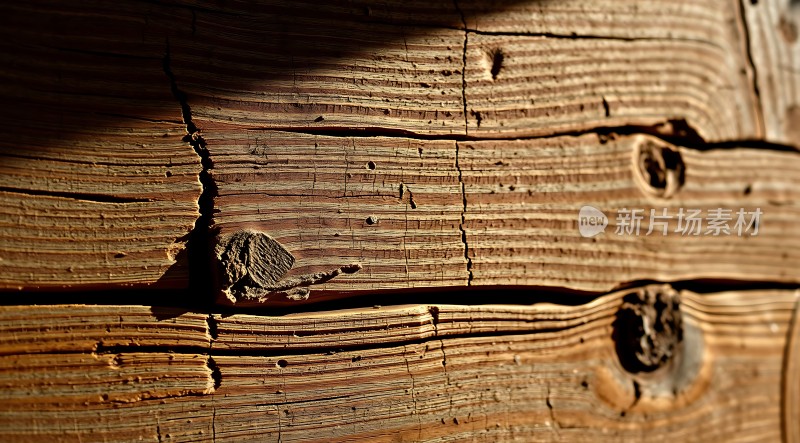 阳光下的木纹细节