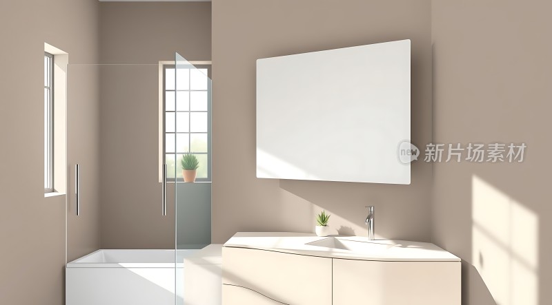 现代浴室设计简约风格自然光线充足