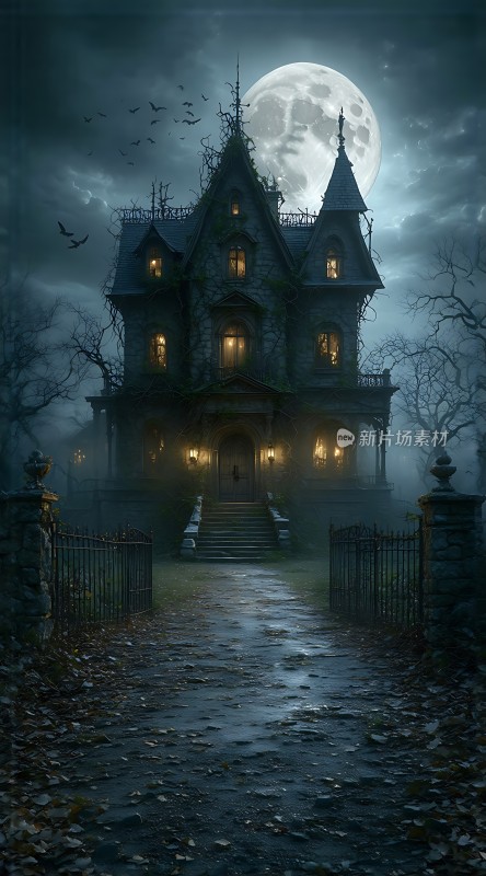 月下鬼影幢幢古宅神秘莫测