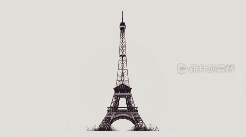 巴黎埃菲尔铁塔插画