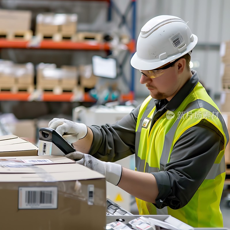 仓库工人正在检查货物