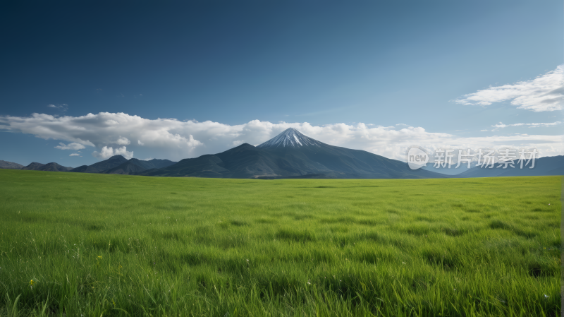 一片绿草如茵的田野高清风景图片