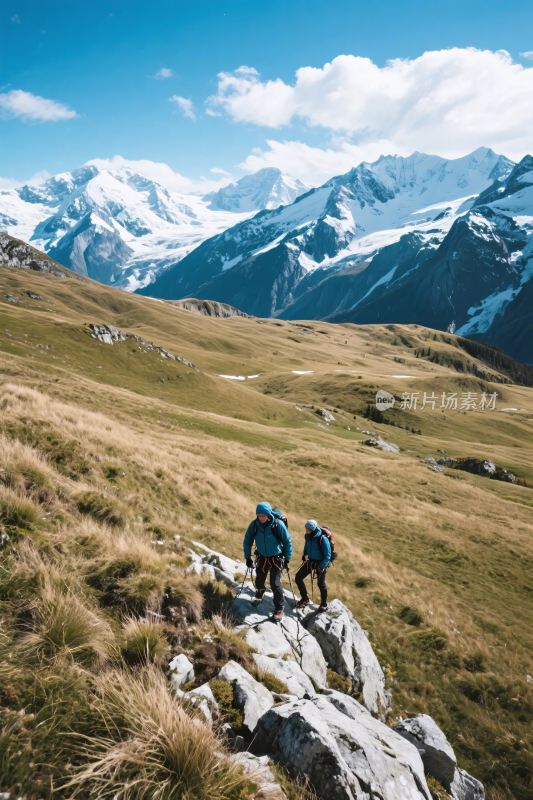 雪山徒步风景