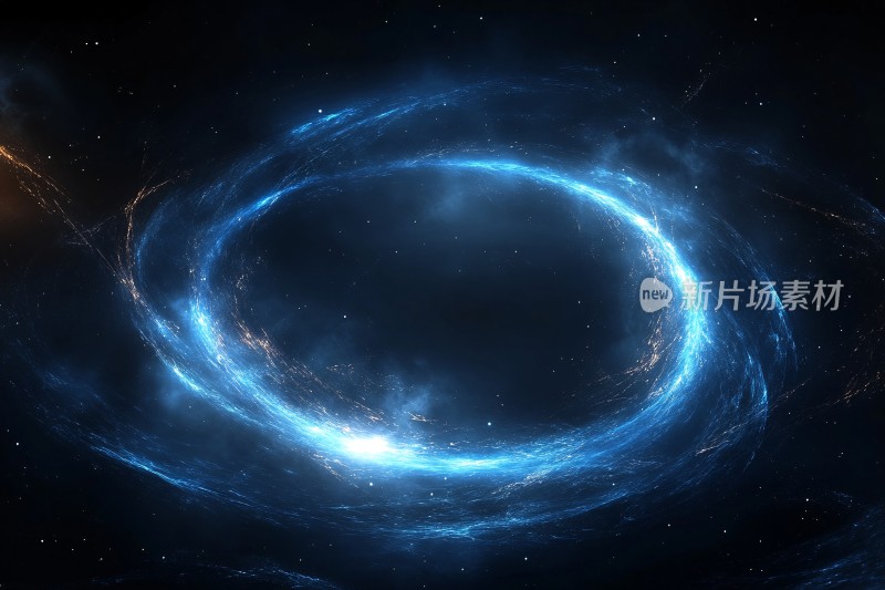 蓝色宇宙环形光效景象