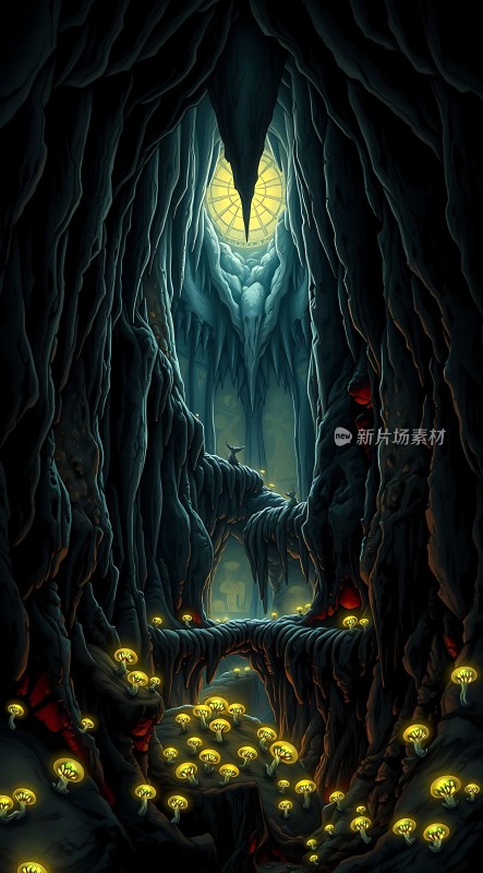 黑暗洞穴中的神秘光芒