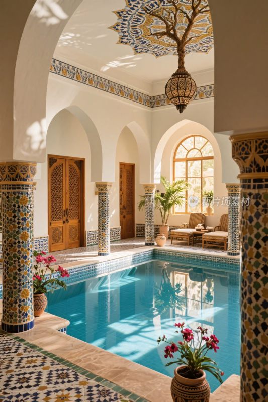 室内泳池装饰场景