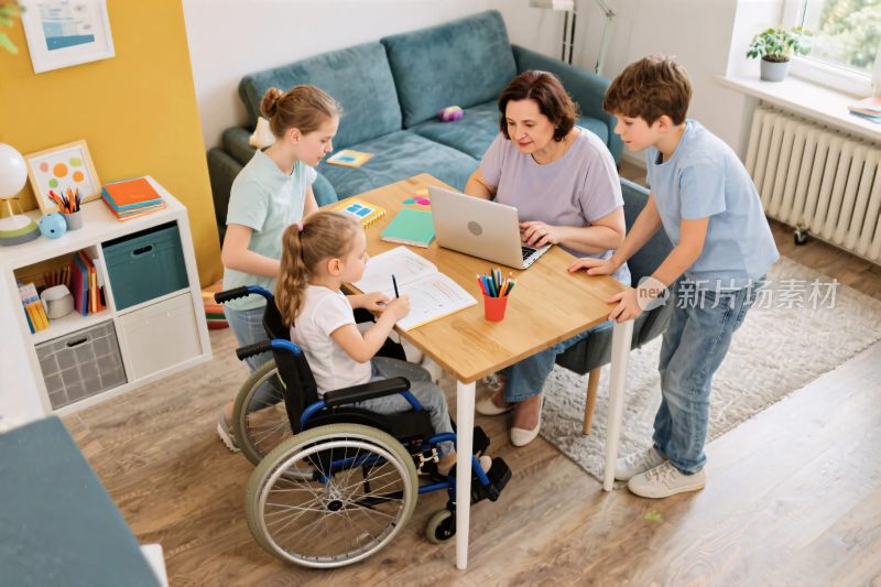 室内家庭互动学习场景