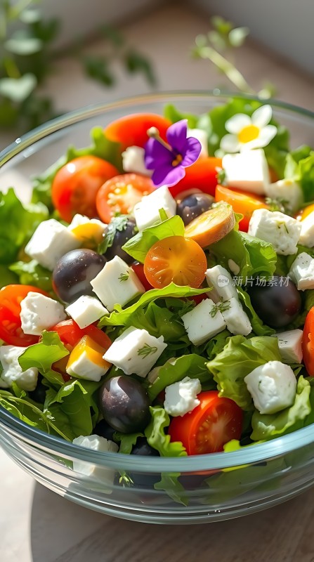 清新蔬菜沙拉色彩缤纷健康美味！