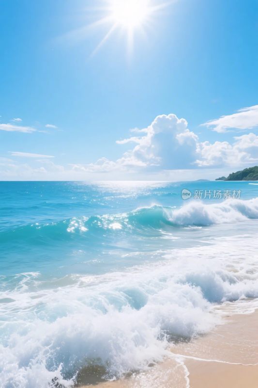 海滩海浪自然风景