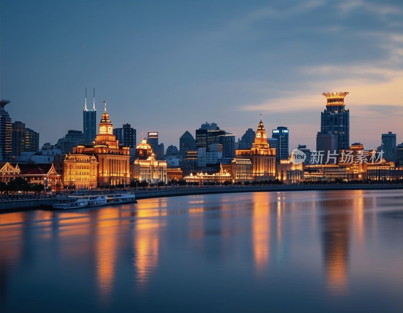 上海外滩黄昏景