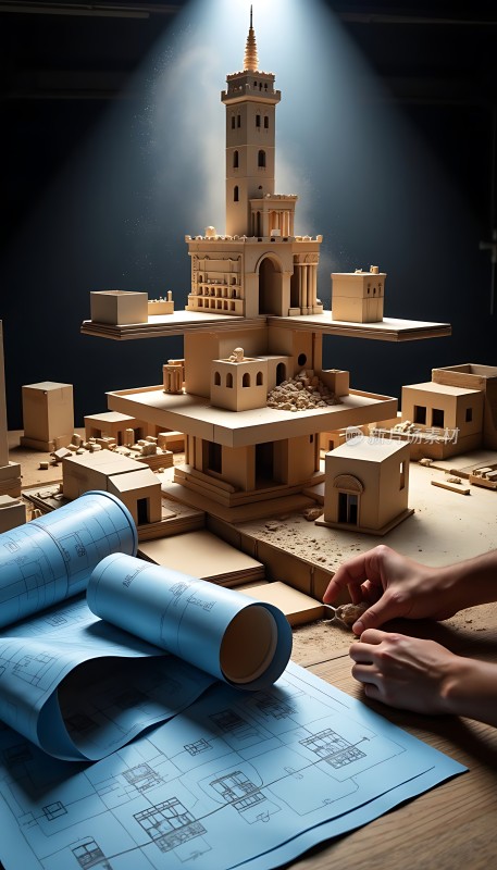 建筑模型与设计图纸的结合