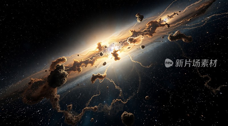 宇宙奇观星际尘埃与光晕交织