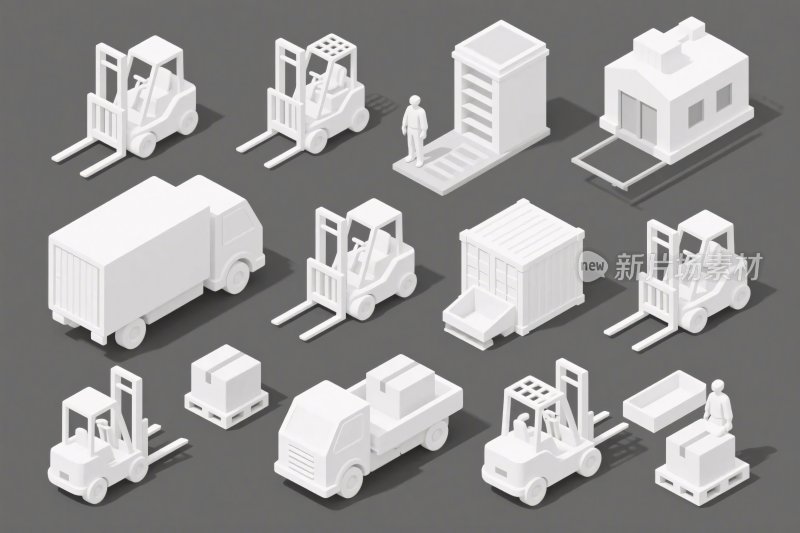工业场景等距插画