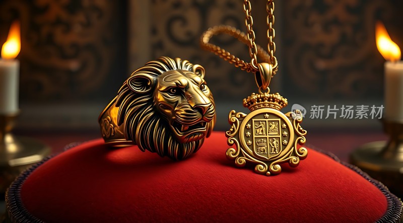 狮头戒指与徽章项链