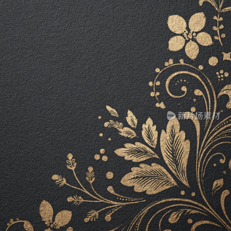 黑金花纹装饰背景图