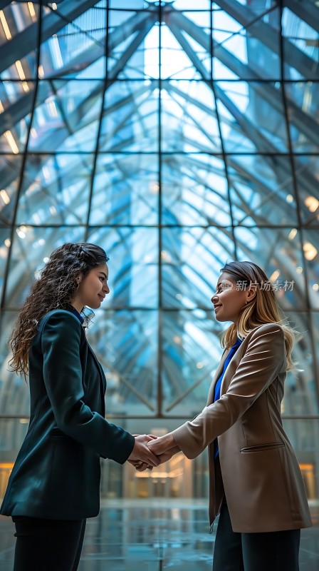 商务女性握手合作