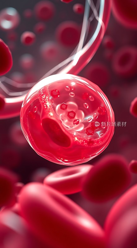 红色血管中的血细胞流动