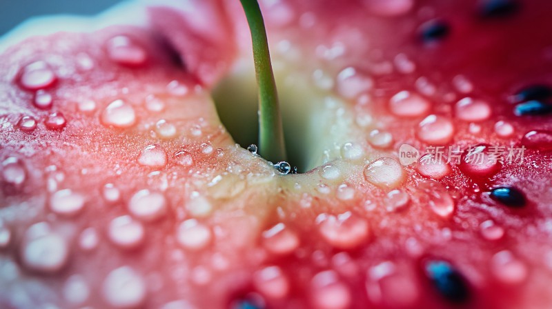 红桎花上的水珠