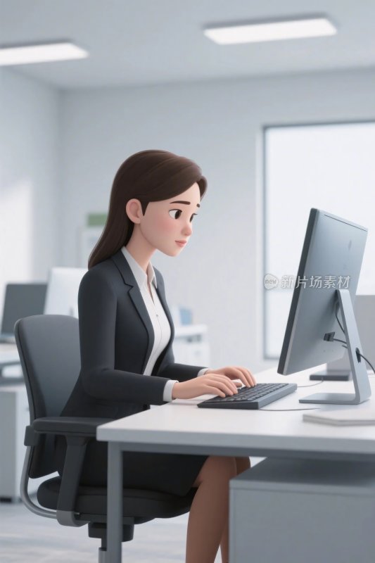 职场女性办公插画