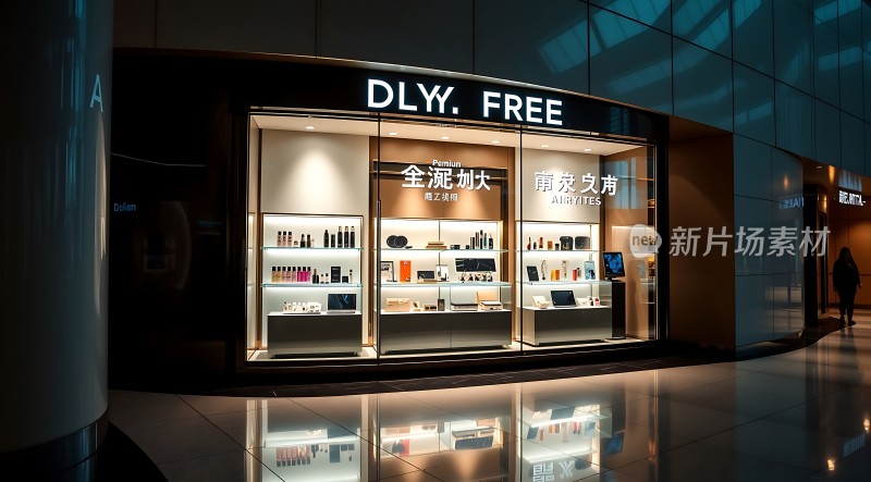新片场素材DLYY FREE店铺夜景展示