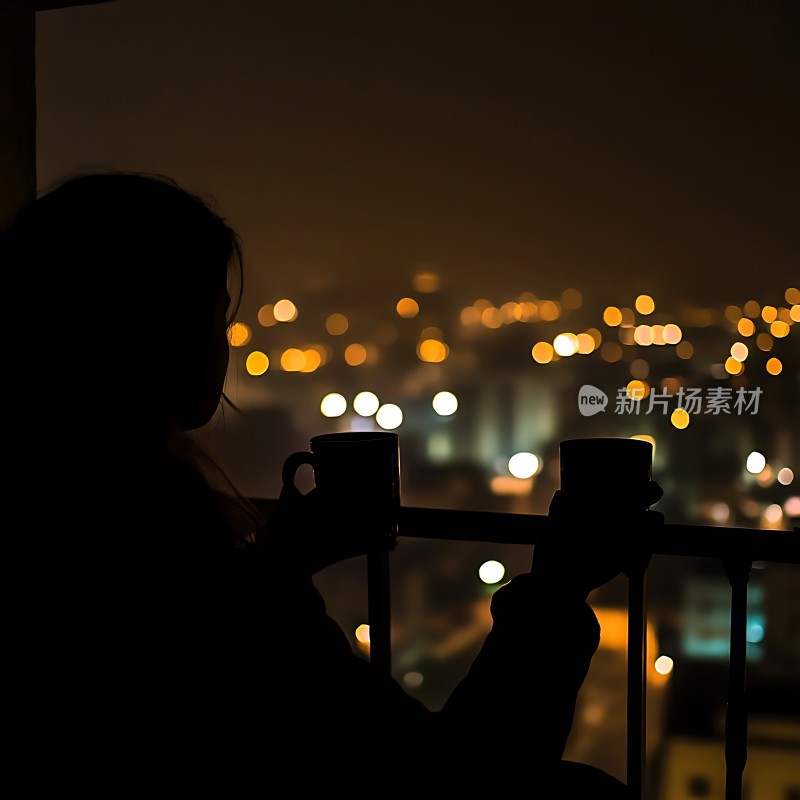 城市夜景下的温馨时刻