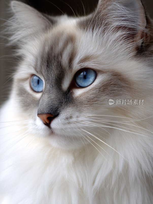 蓝眼长毛猫特写