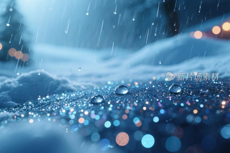 雨滴光斑梦幻场景