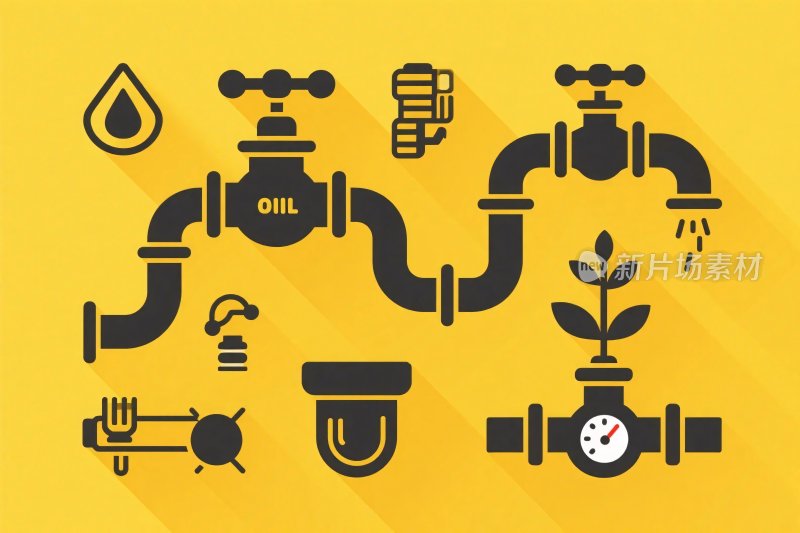 管道水龙头插画