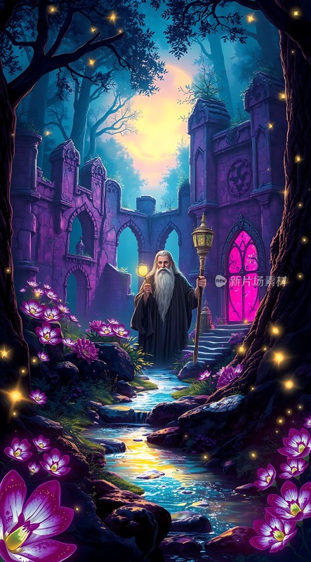 魔法森林中的神秘长者