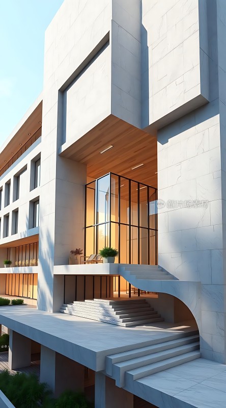 现代建筑美学玻璃与石材的结合