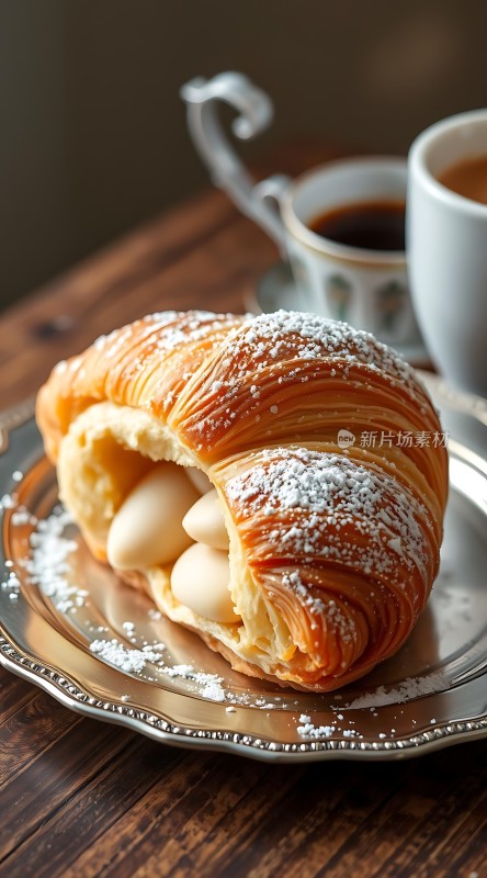 法式可颂面包配咖啡