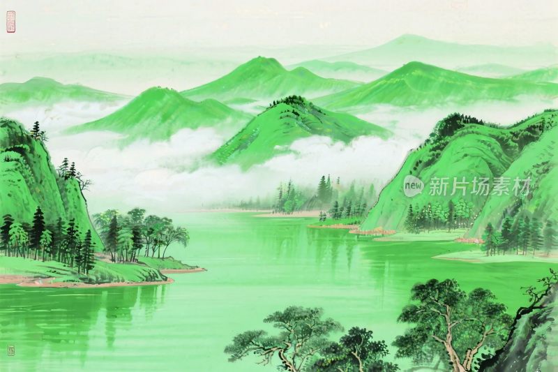 山水风景水墨国画