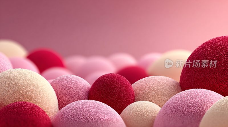 多彩毛绒圆球背景画面