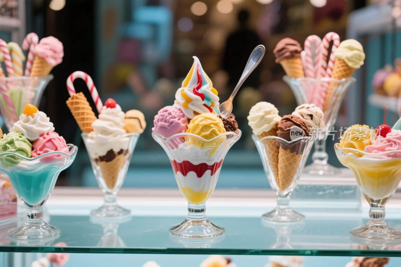 甜筒冰淇淋展示