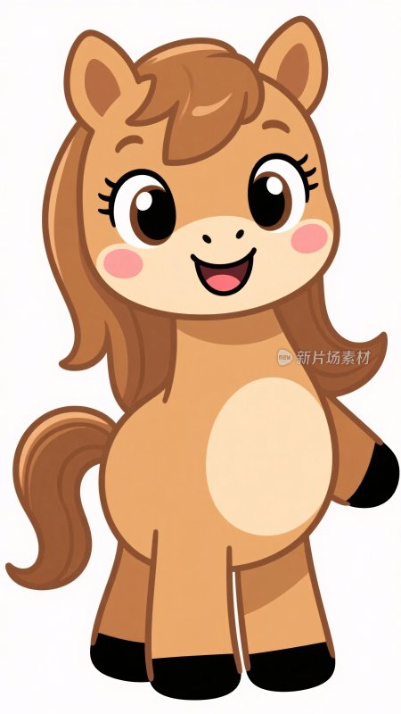 可爱卡通小马插画