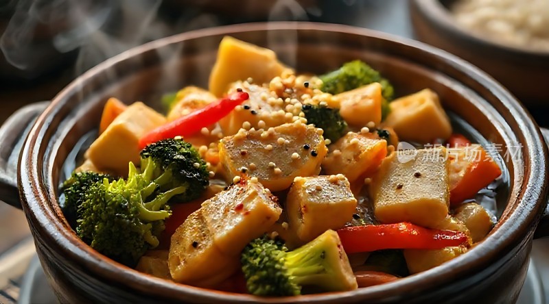 健康养生佳肴豆腐蔬菜炖锅