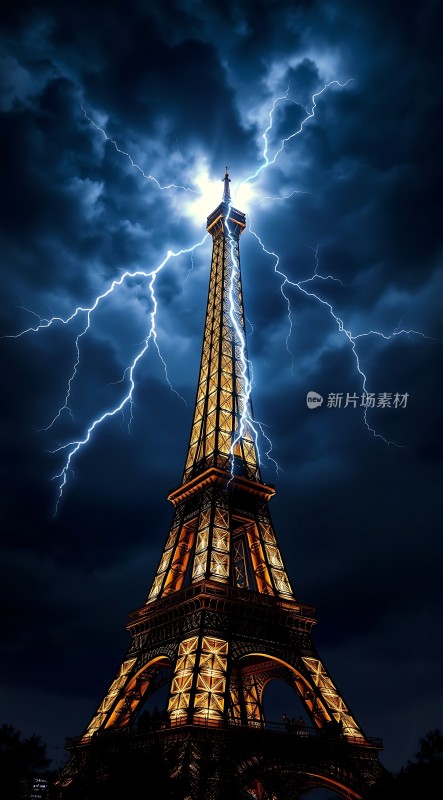 巴黎铁塔闪电之夜