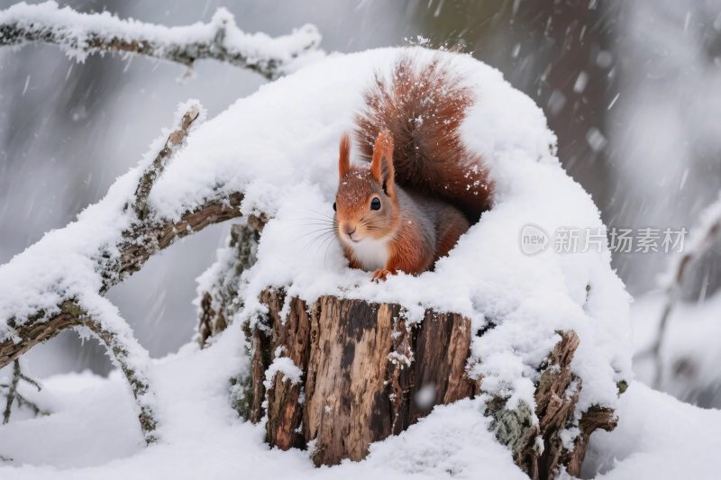 雪地松鼠栖息