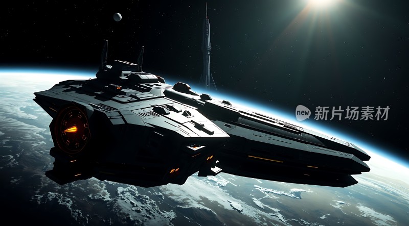 星际飞船地球翱翔