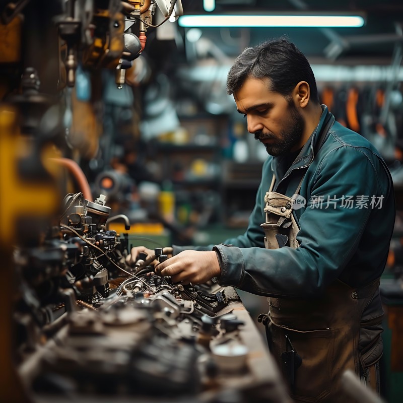 机械师专注检修发动机