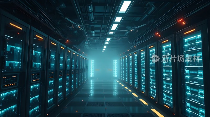 科技感数据中心走廊