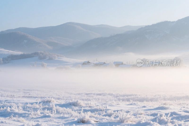 冬日雪山雪景风光